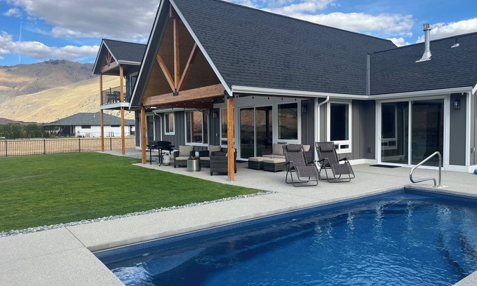 Orondo House | Brand new home on Columbia river, private pool+hot tub, minutes from Chelan