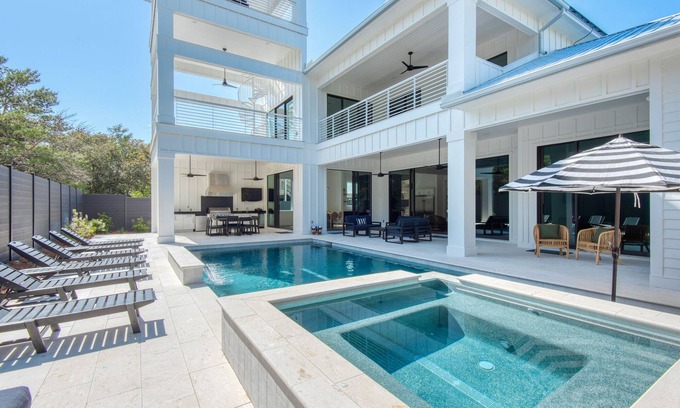 Gulf Trace House | Brand New Home w/Gulf Views & Private Pool 6bd/8bth
