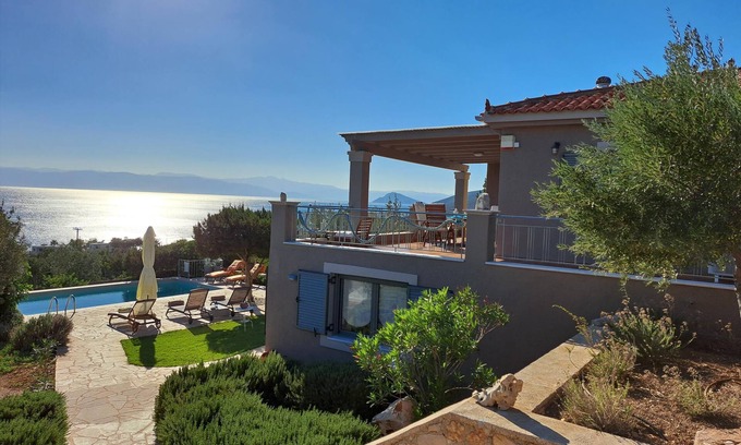 Kilada House | Breathtaking sea view, pool, close to the beach, wifi - holiday house Argolis, P