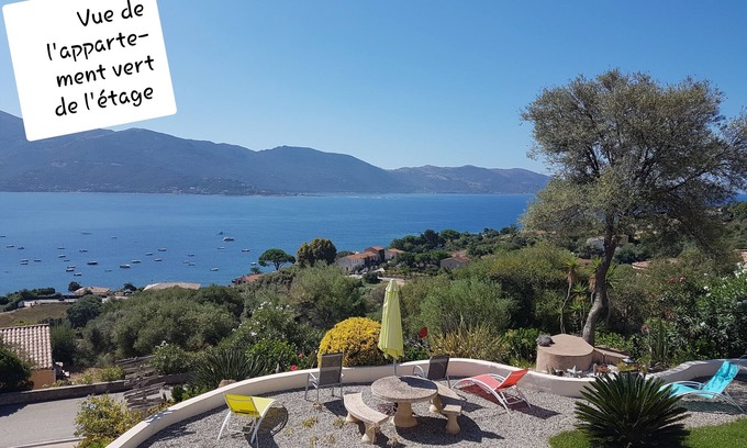 Tiuccia Apartment | BREATHTAKING VIEWS. Splendid large green T2 upstairs, very quiet