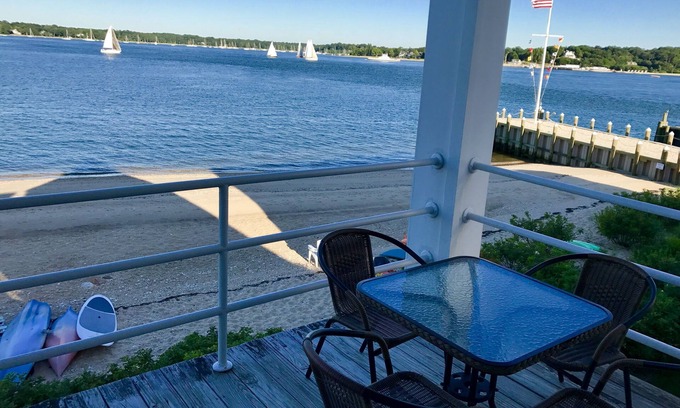 Pipes Cove Condo | Breathtaking Waterfront Greenport Village Condo, private beach, pool, tennis