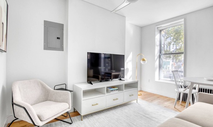 Little Italy Apartment | Bright Nolita 1BR w/W/D, nr SoHo, by Blueground
