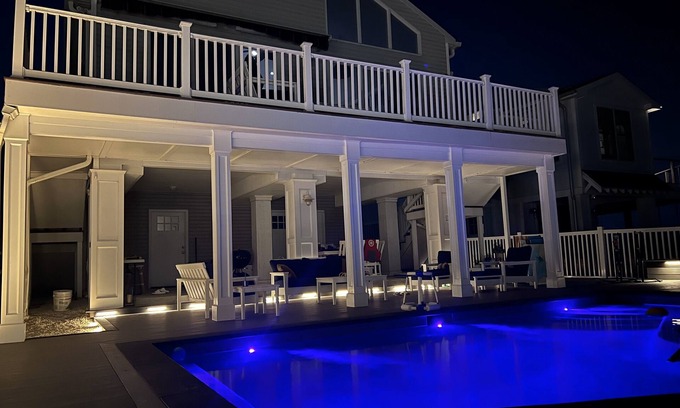 Ocean Beach III House | Bring your boat! Bay Front Contemporary with New In-ground Salt Water Pool