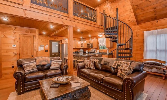 Chalet Village North Cabin | Buckhorn Cabin - a deer themed, two bedroom 2.5 bath luxury cabin.