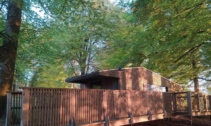 Noues de Sienne Hotel | BUNGALOW TERRACE (3pers) with private hot TUB - Forest stopover