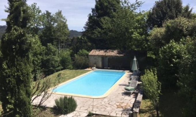 Saumane Other | Cévennes magnanerie 19th century breathtaking view 15 people heated swimming pool altitude 500 m