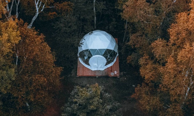 Notre-Dame-Auxiliatrice-de-Buckland Cabin | Unique dome experience: comfort, kitchen, lake, campfire. Open mid-May to Octobe