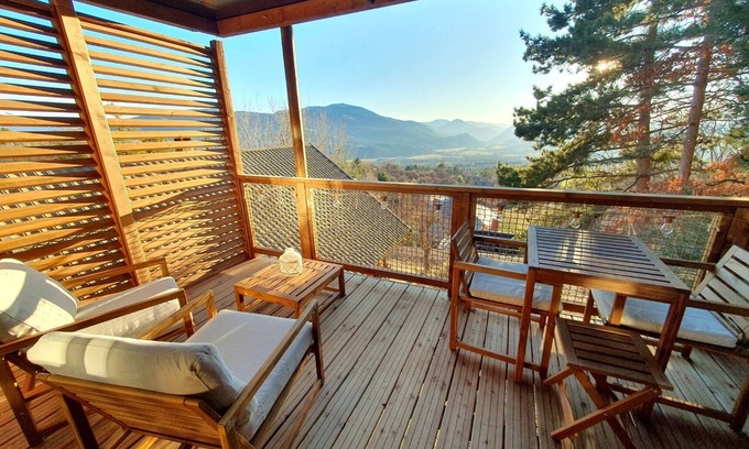 La Batie-Neuve Ski Chalet | Cabane Perchée Avec SPA Privatif - Belle vue Entre Gap et le lac de Serre-ponçon