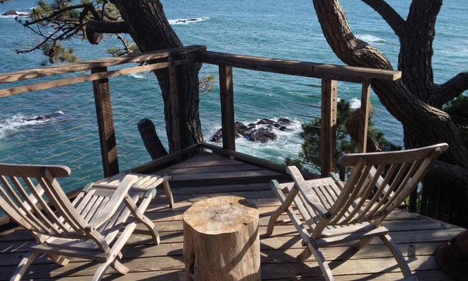 Anchor Bay Cabin | Cabin 5 On The Bluff. Large Deck With Spectacular Ocean Views And Fire Pit!