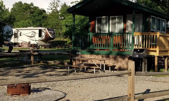 Dickerson Run Cabin | Cabin 8 - Beautiful cabin with a queen, full and twin bed. Great for days outdoors and nights in.