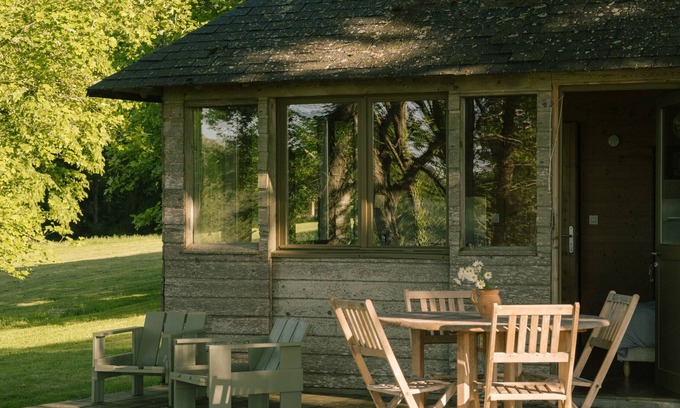 Pluneret Cabin | Cabin 'Domaine De Kermadio - La Cabane' with Shared Pool, Private Terrace and Private Garden