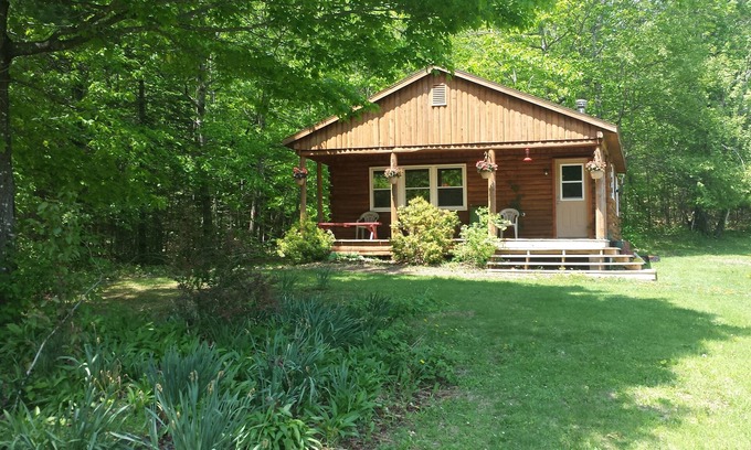 Exeter Cabin | Cabin in scenic woods with hiking trails, firepit, horseback riding nearby
