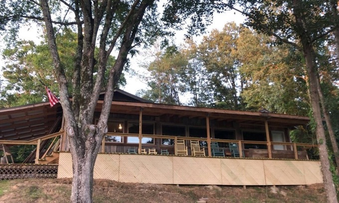 Marianna Cabin | Cabin with 40 ft porch overlooking a pond.