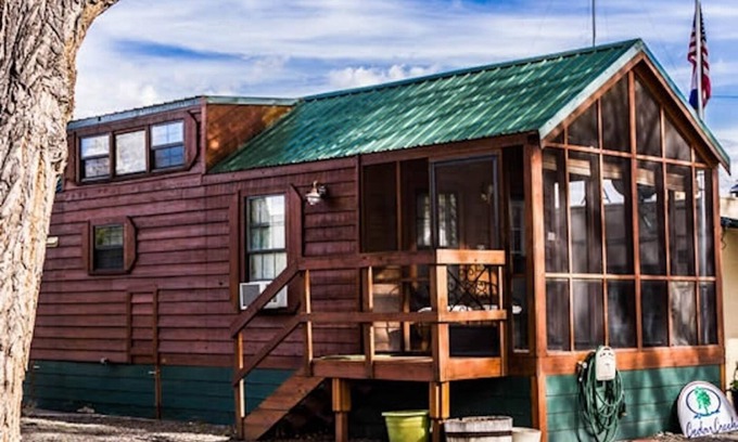 Montrose Cabin | Cabin with one queen bed, two lofted twin-size beds and a queen pull out couch Sleeps: 6 Pets: 2 Parking: 1