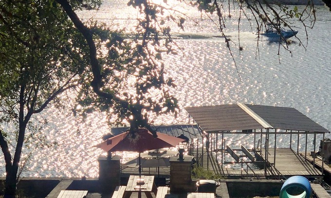 Pedernales Bend House | Cactus Camper is close to the water with lake views