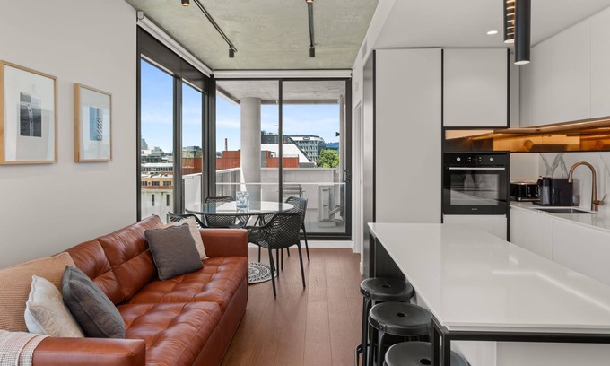 Cremorne Apartment | Camillea - One-bedroom fifth-floor residence with MCG and city views.