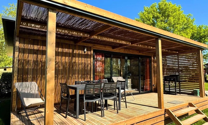 Brissac-Quince Ski Chalet | Camping de l'Etang Sites and Landscapes * - Chalet Premium Confluence 3ch - TV - LV - NEW 2024 ! 6 persons