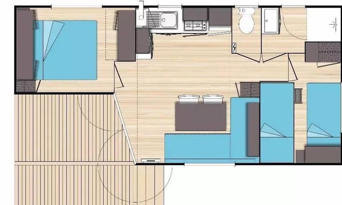Saint-Maurice-d'Ibie House | Camping Le Sous Bois * - Mobile home O'Hara 3 rooms 6 people