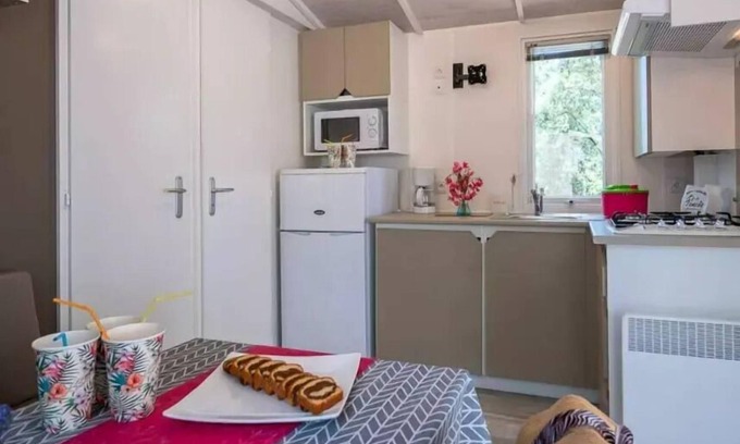 Mondragon House | Campsite La Pinède in Provence * - Mobile Home Aneth Plus 3 Rooms 4 People Air Conditioning + TV
