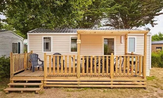 Torreilles-Plage House | Campsite Les Dunes* - Mobile home Comfort 4 rooms 6 people air-conditioned - TV