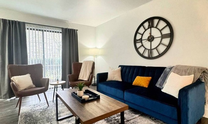 Canton Apartment | Canton Centrally Located Extended Stay - Pool, Gym, Split Layout Floorplan