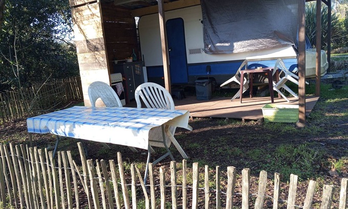 Marcillac RV Rental | Caravan 'En Pleine Nature' with Private Terrace and Private Garden