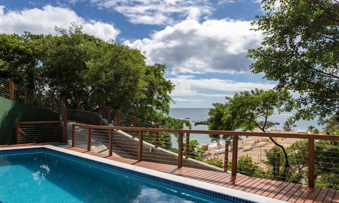 Morro de Sao Paulo House | Casa com piscina, deck e vista para o mar