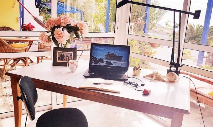 Tarajalejo Villa | CASA MARAVILLA DEL MAR - home office with sea view