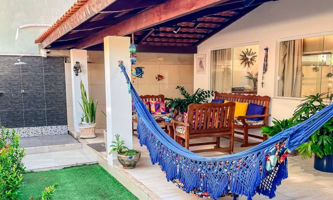 Caixa-Pregos House | Casa na Praia em Vera Cruz com Varanda Gourmet
