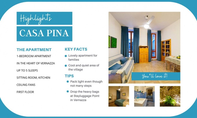 Vernazza Apartment | Casa Pina Quiet Apartment