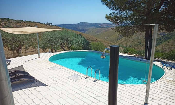 Buscemi House | Casa Rustico Relax completely private with pool in the olive grove with a fantastic panorama