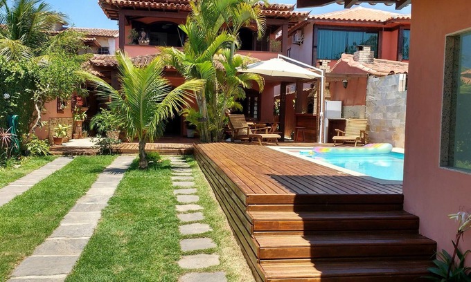 Manguinhos House | Casa Veraneio 5 rooms with swimming pool, sauna, barbecue, split air and wi-fi