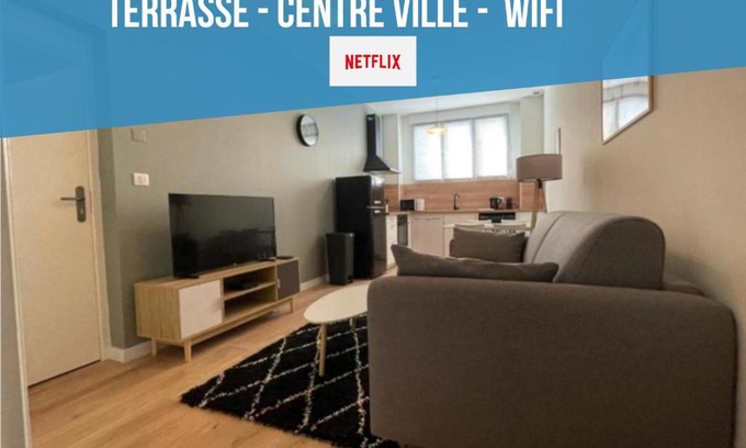 Perigueux Apartment | Centre Ville Superbe T2 Neuf Wifi Terrasse Netflix