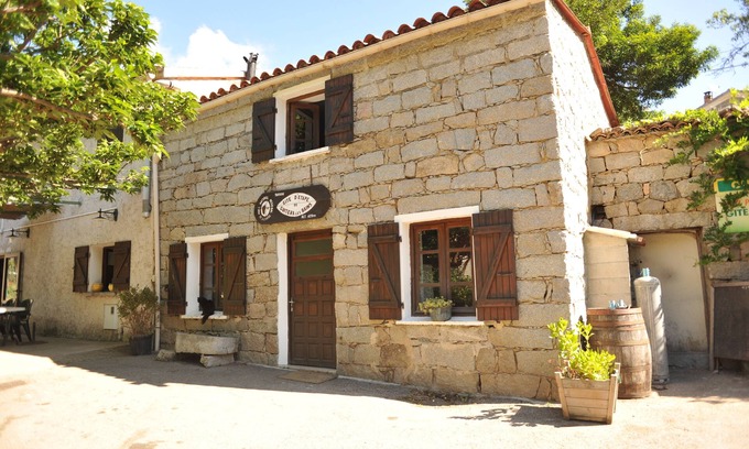 Guitera-les-Baines Cottage | Ch 4 street side in old stone cottage.