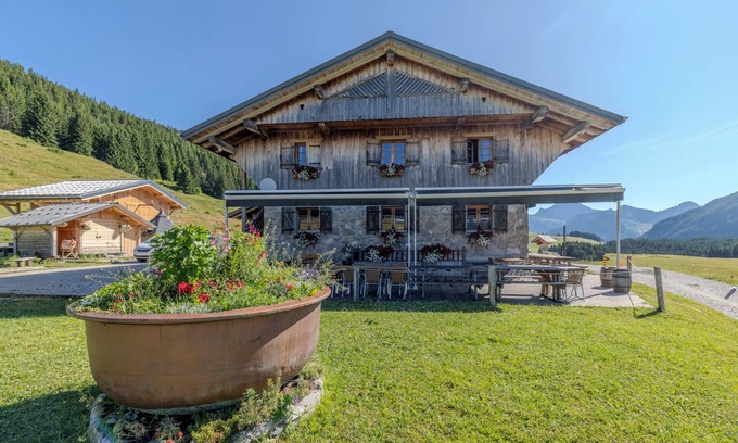 Le Petit-Bornand-les-Glieres Ski Chalet | Chalet 'Merlin' with Mountain View, Private Terrace and Wi-Fi