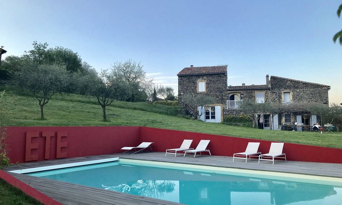 Saint-Lager-Bressac House | Character house in Ardèche with heated swimming pool and pétanque court.