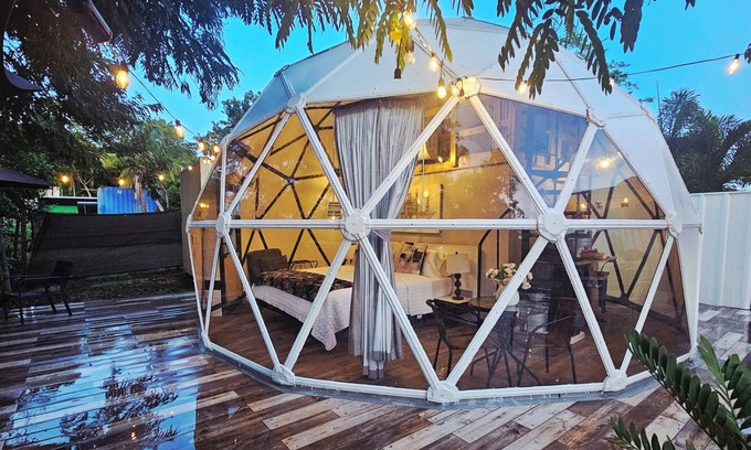 San Ildefonso Cabin | Charming 2-bedroom Dome in Coamo with WiFi, AC.