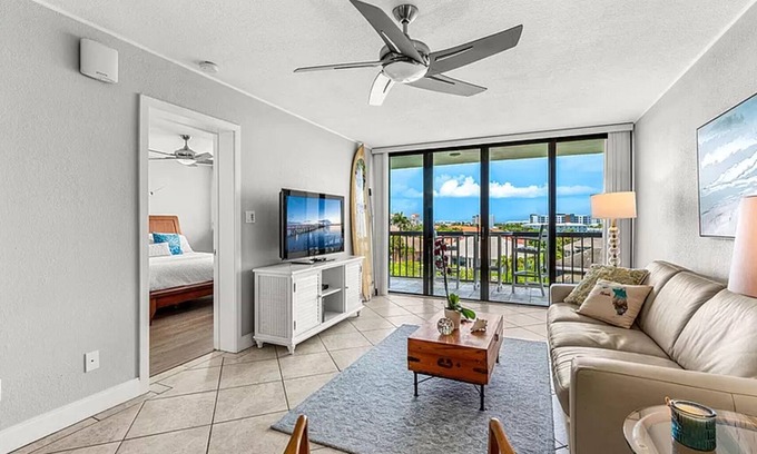 Columbiad Plaza Condo | Charming 5th floor 2-bedroom condo with views of canal, river and Port Canaveral