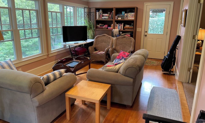 West Mystic Apartment | Charming apartment overlooking private gardens, walk to downtown Mystic