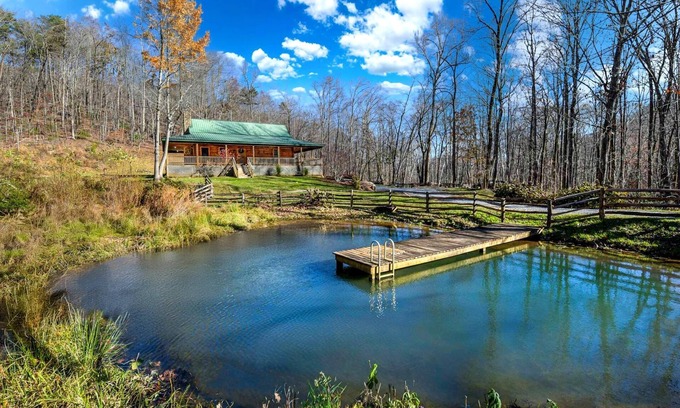 Saluda Cabin | Charming Blue Ridge Cabin | Private Pond and Waterfall | Deer Haven by AvantStay