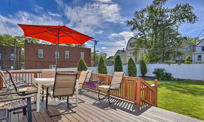 East Orange House | Charming, Colonial Home w/ Deck & Fenced Yard