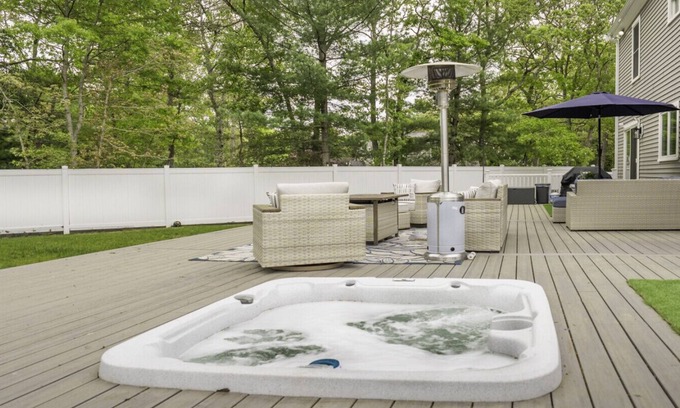 Mashpee Apartment | Charming Falmouth Getaway w/Hot Tub & Playground