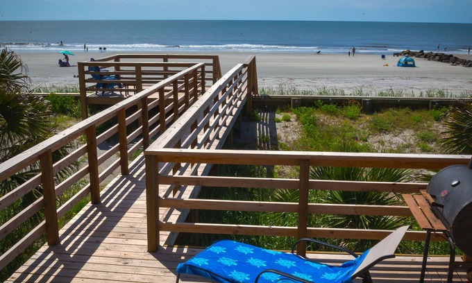 Folly Beach House | Charming Folly Beach Escape, Ocean views, Steps to Sand and Surf, Sleeps 10