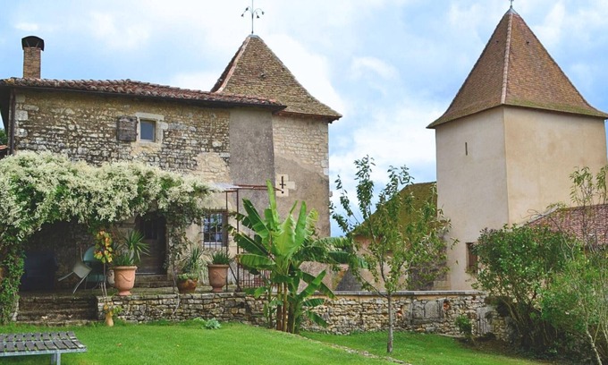 Beaulieu-sur-Sonnette Cottage | Charming Restored 15th-Century Priory with Modern Comfort, Fireplace, and Private Garden