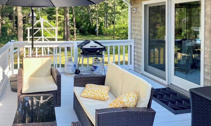 Brewster House | Charming home near Cape Cod Rail Trail offers comfort, convenience, and classic New England appeal.