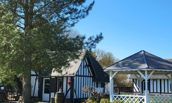 La Roussiere Cabin | Charming Normandy-style guest cottage, pets welcome, enclosed grounds