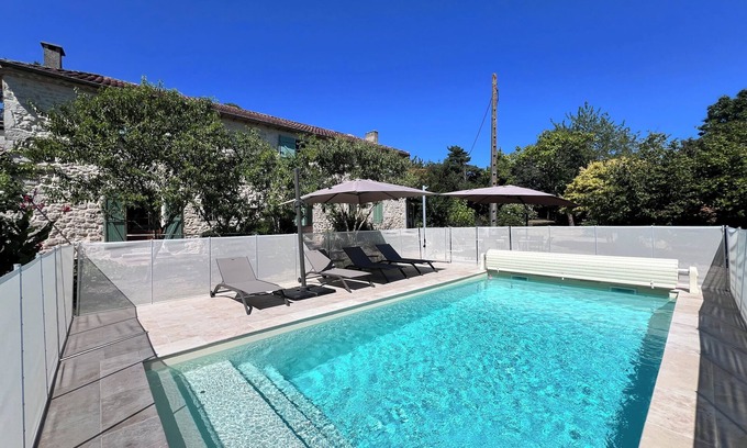 Saint-Avit House | Charming Renovated Stone House with Heated Pool, A/C, and Stunning Views