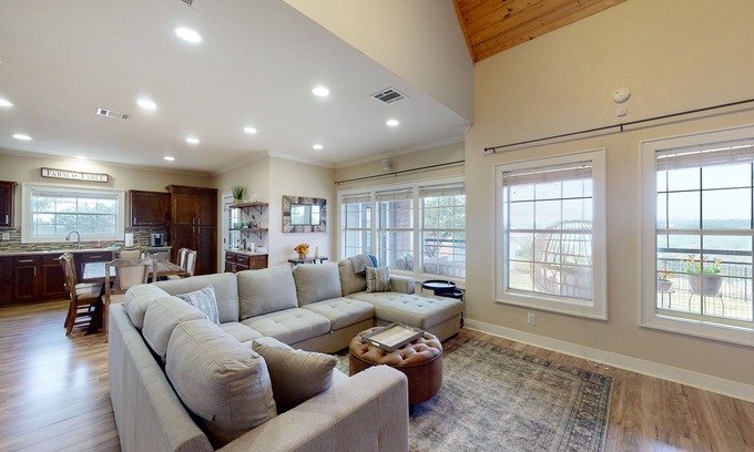 Burnet House | Charming spacious home with yard, game room, lake view & washer/dryer