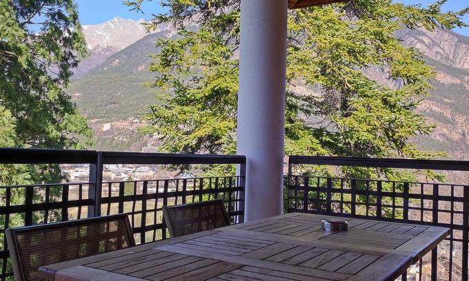 Jausiers Apartment | Charming Studio with Valley View, Terrace & Pool in Jausiers for 4 Guests