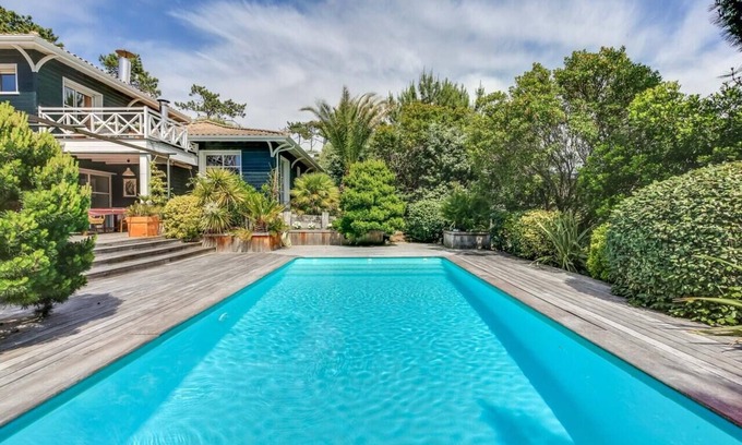 Le Canon House | Charming villa with heated swimming pool between pool and ocean at Cap Ferret